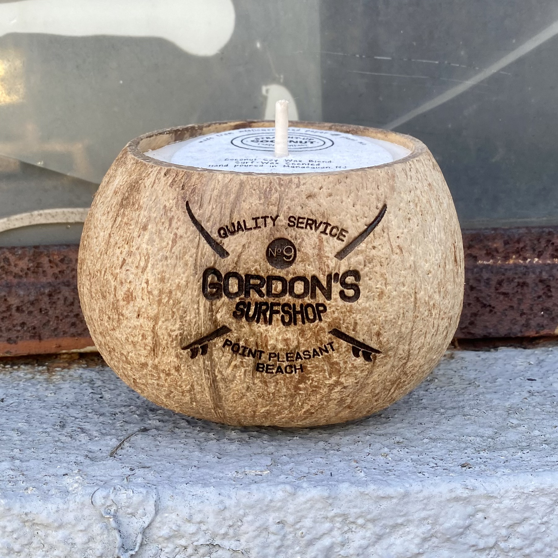 Gordon s Surf Wax Scent Coconut Candle Gordon s Surf Shop Surfboards Surf Clothing Surfboard Repairs Sunglasses More Point Pleasant Beach NJ